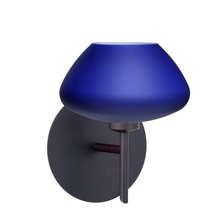 Besa Lighting Peri Mini Sconce, Blue Matte, Bronze Finish, 1x5W LED 1SW-541087-LED-BR